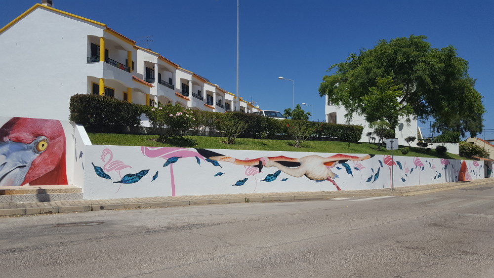 Mural de homenagem aos flamingos terminado 
